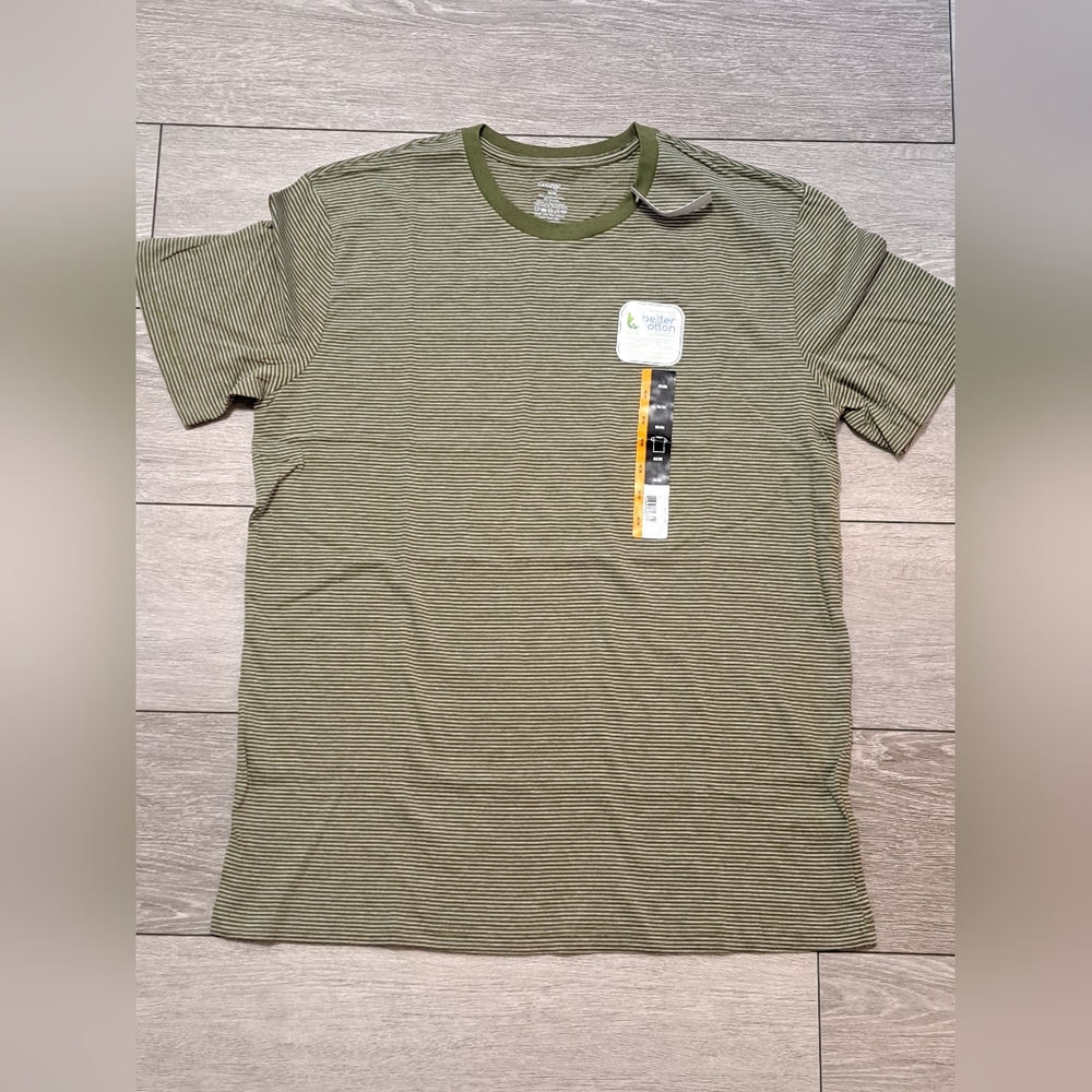 Brand New George Mens Olive Green Striped Men's Shirt